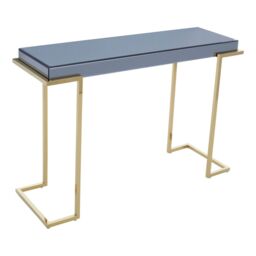 Orsina Luxe Console Table, Modern Lounge Table With C-Shaped Base, Metallic Decorative Table, Outdoor Patio Table in Grey - thumbnail 6