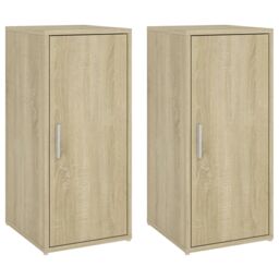 Berkfield Home Shoe Cabinets 2 pcs Sonoma Oak 32x35x70 cm Engineered Wood in Brown - Size: 32 x 35 x 70 cm - thumbnail 3