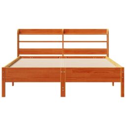 Berkfield Home Bed Frame without Mattress Wax Brown 135x190 cm Double Solid Wood Pine - thumbnail 4