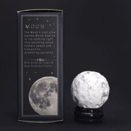 KDMD White Howlite Planet on a Sola Goldstone Stand (MOON) - thumbnail 1