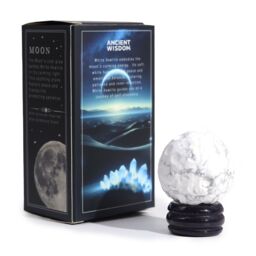 KDMD White Howlite Planet on a Sola Goldstone Stand (MOON) - thumbnail 2