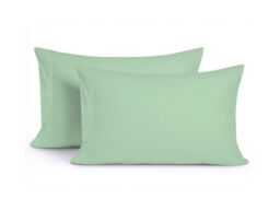 Snug City Microfibre Soft Touch Plain Dyed Housewife Pillowcase Pair in Duck Egg Blue - thumbnail 2