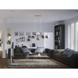Netlighting Pilar Bar Pendant Ceiling Light Nickel Matt Smoke Glass Shade 8x E27 in Grey - thumbnail 3