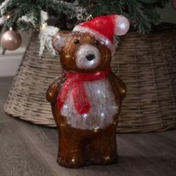 Samuel Alexander 34cm Battery Operated Light up Christmas Ice Teddy with White LEDs - thumbnail 3