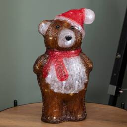 Samuel Alexander 34cm Battery Operated Light up Christmas Ice Teddy with White LEDs - thumbnail 8