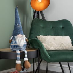 Samuel Alexander 48cm Tall Christmas Gnome Gonk Nordic Decoration Blue Body Hat Bell Dangly Legs - thumbnail 3