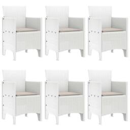 Berkfield Home 7 Piece Garden Dining Set with Cushions White Poly Rattan - thumbnail 4