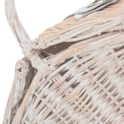 Red Hamper Wicker Small White Elegant Picnic Basket - thumbnail 5