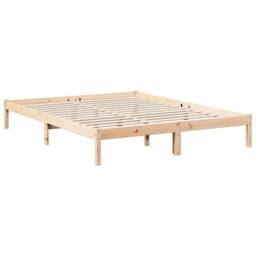 Berkfield Home Extra Long Bed Frame without Mattress 140x220 cm Solid Wood Pine in Natural - thumbnail 3