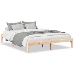 Berkfield Home Extra Long Bed Frame without Mattress 140x220 cm Solid Wood Pine in Natural - thumbnail 1