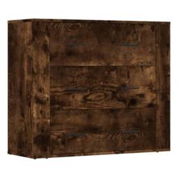 Berkfield Home Sideboards 3 pcs Smoked Oak Engineered Wood in Brown - thumbnail 7