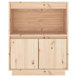 Berkfield Home Sideboard 60x34x75 cm Solid Wood Pine in Light Beige - Size: 60 x 34 x 75 cm - thumbnail 5