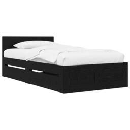 Berkfield Home Bed Frame with Headboard Black Oak 80 x 200 cm Engineered Wood - thumbnail 1