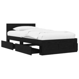 Berkfield Home Bed Frame with Headboard Black Oak 80 x 200 cm Engineered Wood - thumbnail 2