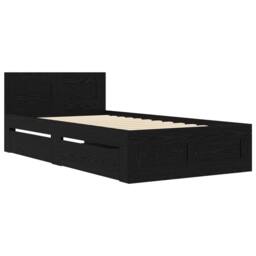 Berkfield Home Bed Frame with Headboard Black Oak 80 x 200 cm Engineered Wood - thumbnail 3