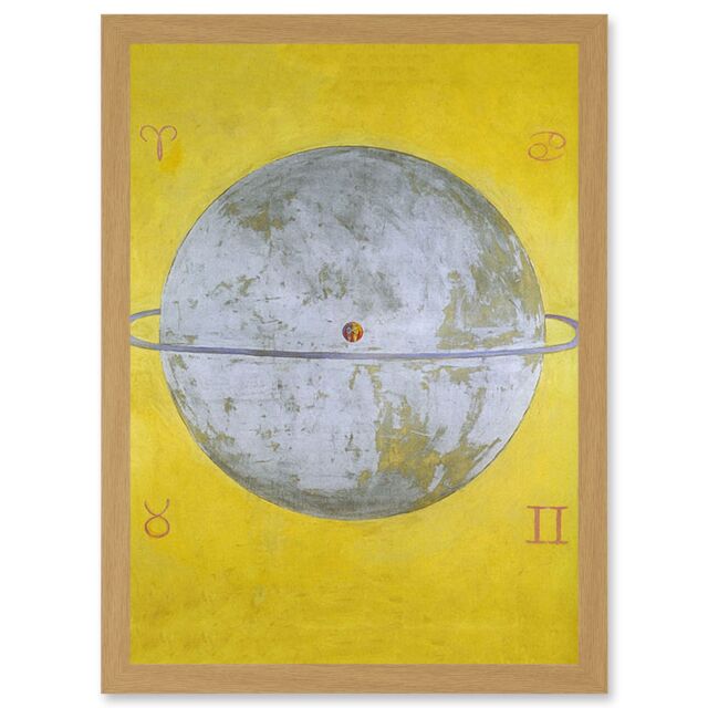 Artery8 Painting Abstract Hilma Af Klint 1915 The Dove Nr 12 13 Artwork Framed Wall Art Print A4 in Light Oak - image 1