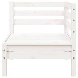 Berkfield Home Garden Sofa 3-Seater with Footstool White Solid Wood Pine - thumbnail 6