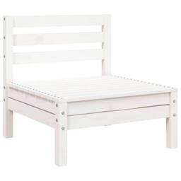 Berkfield Home Garden Sofa 3-Seater with Footstool White Solid Wood Pine - thumbnail 7
