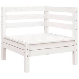 Berkfield Home Garden Sofa 3-Seater with Footstool White Solid Wood Pine - thumbnail 5