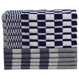 Berkfield Home Soft 10 Piece Towel Set Blue & White Cotton - thumbnail 1