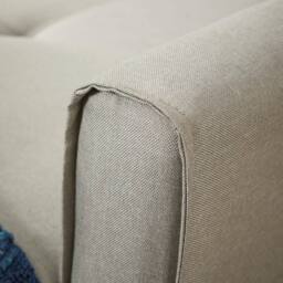 Home Source Linen Upholstered Two Seater Pull-Out Double Sofa Bed 153 cm in Light Beige - thumbnail 6
