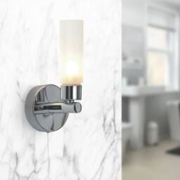 First Choice Lighting Set of 2 Polished Chrome IP44 Bathroom Pull Cord Wall Lights in Silver - thumbnail 5