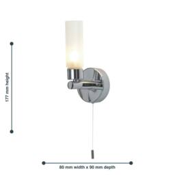 First Choice Lighting Set of 2 Polished Chrome IP44 Bathroom Pull Cord Wall Lights in Silver - thumbnail 6