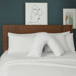 Snug City V Shape Pillowcase for Support Maternity Pillows Polycotton Easy Care in White - thumbnail 1