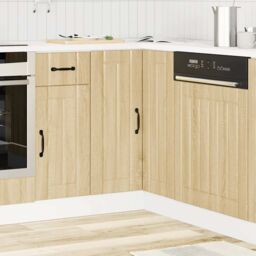 Berkfield Home Kitchen Corner Base Cabinet Lucca Sonoma Oak Engineered Wood in Brown - thumbnail 3