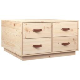 Berkfield Home Coffee Table 80x80x45 cm Solid Wood Pine in Brown - Size: 80 x 80 x 45 cm - thumbnail 2