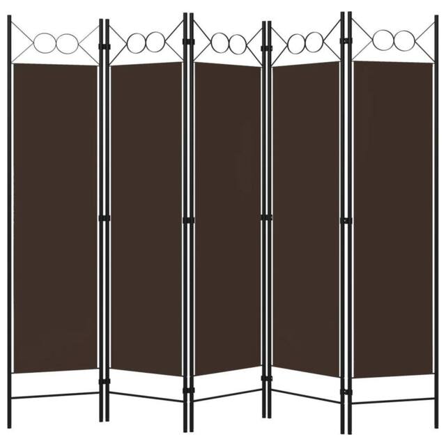 Berkfield Home 5-Panel Room Divider Brown 200x180 cm - image 1