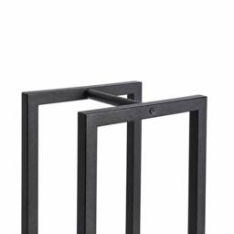 Levede Firewood Rack Steel Fireplace Log Holder Compact Wood Storage, Black - thumbnail 6