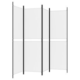 Berkfield Home 4-Panel Room Divider White 200x180 cm Fabric - thumbnail 4