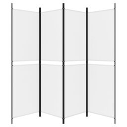 Berkfield Home 4-Panel Room Divider White 200x180 cm Fabric - thumbnail 5