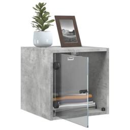 Berkfield Home Elegant Bedside Cabinets with Glass Doors 2 pcs Concrete Grey 35x - thumbnail 5