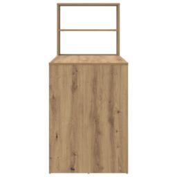 Berkfield Home Desk with Storage Artisan Oak 113x54x120 cm Engineered Wood - Size: 113 x 54 x 120 cm - thumbnail 5
