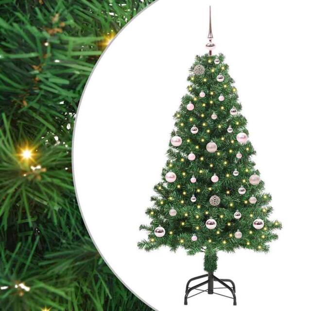 Berkfield Home Artificial Christmas Tree with 150 LEDs with Stand Green 150 cm - image 1