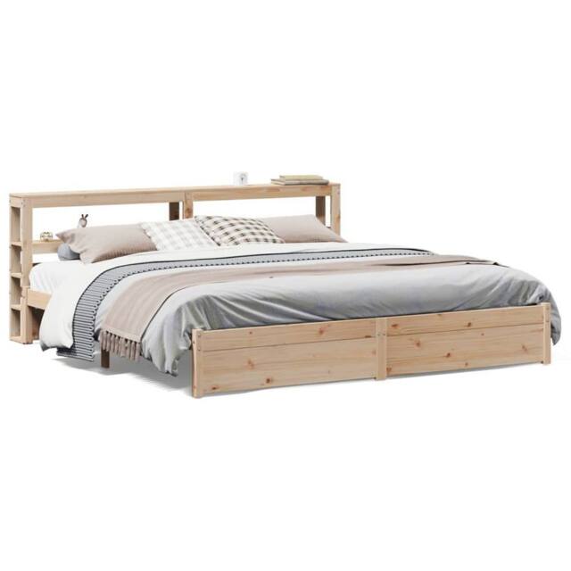Berkfield Home Bed Frame with Headboard without Mattress 180x200 cm Super King in Light Brown - image 1