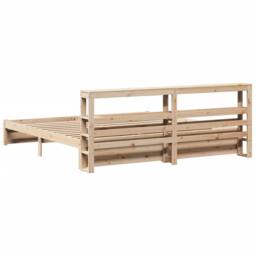 Berkfield Home Bed Frame with Headboard without Mattress 180x200 cm Super King in Light Brown - thumbnail 8
