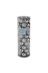 KDMD 48 Silver Baubles 10cm Christmas Ornament