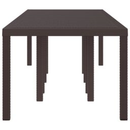 Berkfield Home Garden Table Brown 300x100x73 cm Poly Rattan - Size: 300 x 100 x 73 cm - thumbnail 5