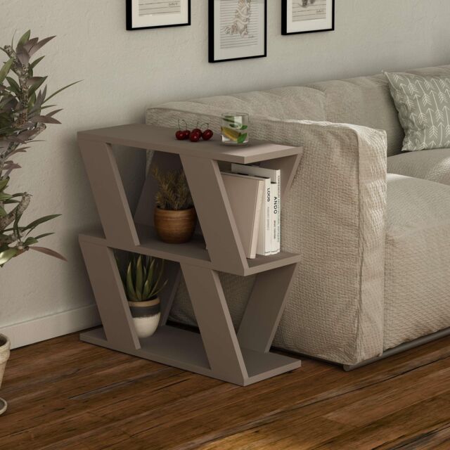 Decortie 'Lazena' Modern 3-Tier Side Coffee Table 55.4cm - Storage End Table in Grey - Size: 1 Pack - image 1