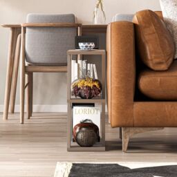 Decortie 'Lazena' Modern 3-Tier Side Coffee Table 55.4cm - Storage End Table in Grey - Size: 1 Pack - thumbnail 3