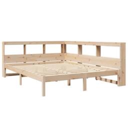 Berkfield Home Bookcase Bed without Mattress 160x200 cm Solid Wood Pine in Brown - thumbnail 4