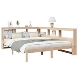 Berkfield Home Bookcase Bed without Mattress 160x200 cm Solid Wood Pine in Brown - thumbnail 3