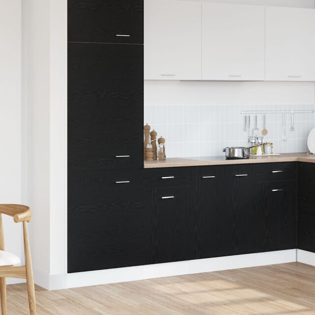 Berkfield Home Drawer Bottom Cabinet - Black Oak, 40x46x81.5 cm, Made of Engineered Wood - Size: 40x46x81.5 cm - image 1