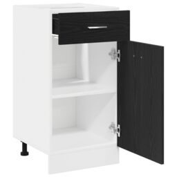 Berkfield Home Drawer Bottom Cabinet - Black Oak, 40x46x81.5 cm, Made of Engineered Wood - Size: 40x46x81.5 cm - thumbnail 5