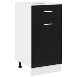 Berkfield Home Drawer Bottom Cabinet - Black Oak, 40x46x81.5 cm, Made of Engineered Wood - Size: 40x46x81.5 cm - thumbnail 2