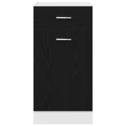 Berkfield Home Drawer Bottom Cabinet - Black Oak, 40x46x81.5 cm, Made of Engineered Wood - Size: 40x46x81.5 cm - thumbnail 7