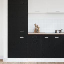 Berkfield Home Drawer Bottom Cabinet - Black Oak, 40x46x81.5 cm, Made of Engineered Wood - Size: 40x46x81.5 cm - thumbnail 4